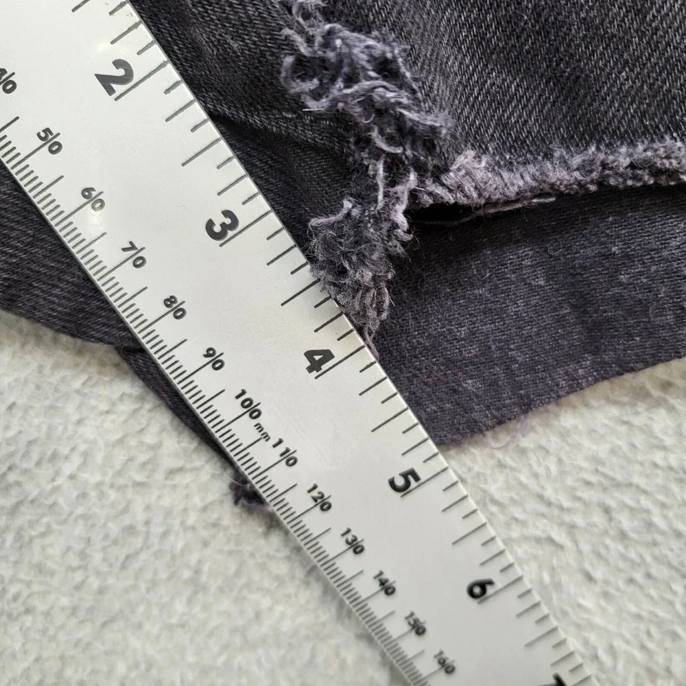 Levi's 501 Womens‎ Shorts 24 Black Big E Ribcage Cut Off High Rise Button Fly